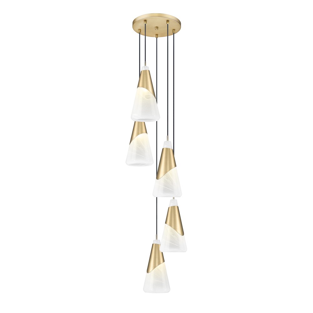 Z-Lite Aimie 5 Light Chandelier, Modern Gold