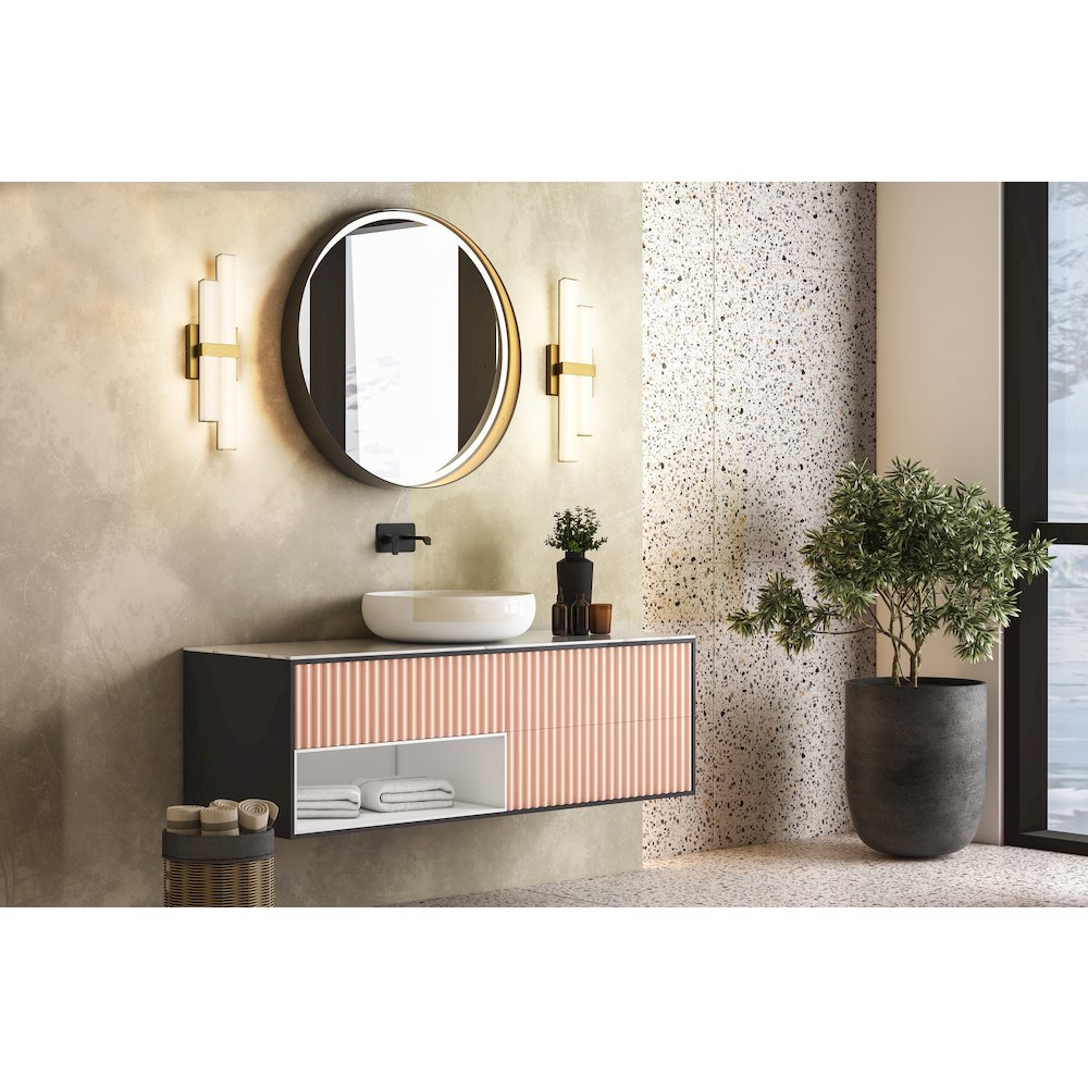 Z-Lite Zane 2 Light Vanity in Modern Gold Frame Finish