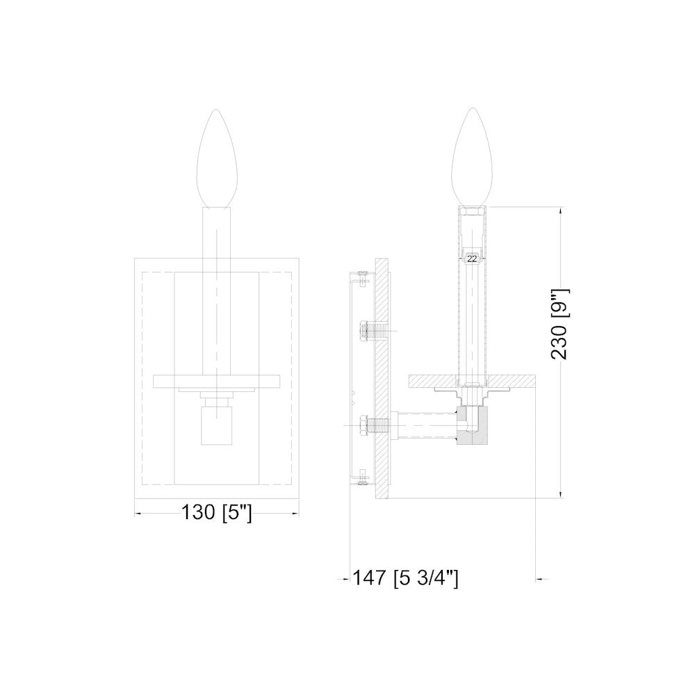 Z-Lite Kaden 1 Light Wall Sconce in Matte Black color, Steel frame