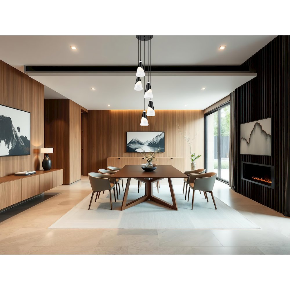 Z-Lite Aimie 5 Light Chandelier, Matte Black