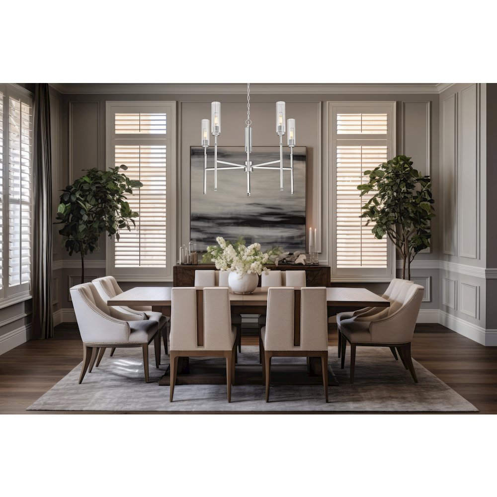 Z-Lite 5 Light Chandelier, Brushed Nickel