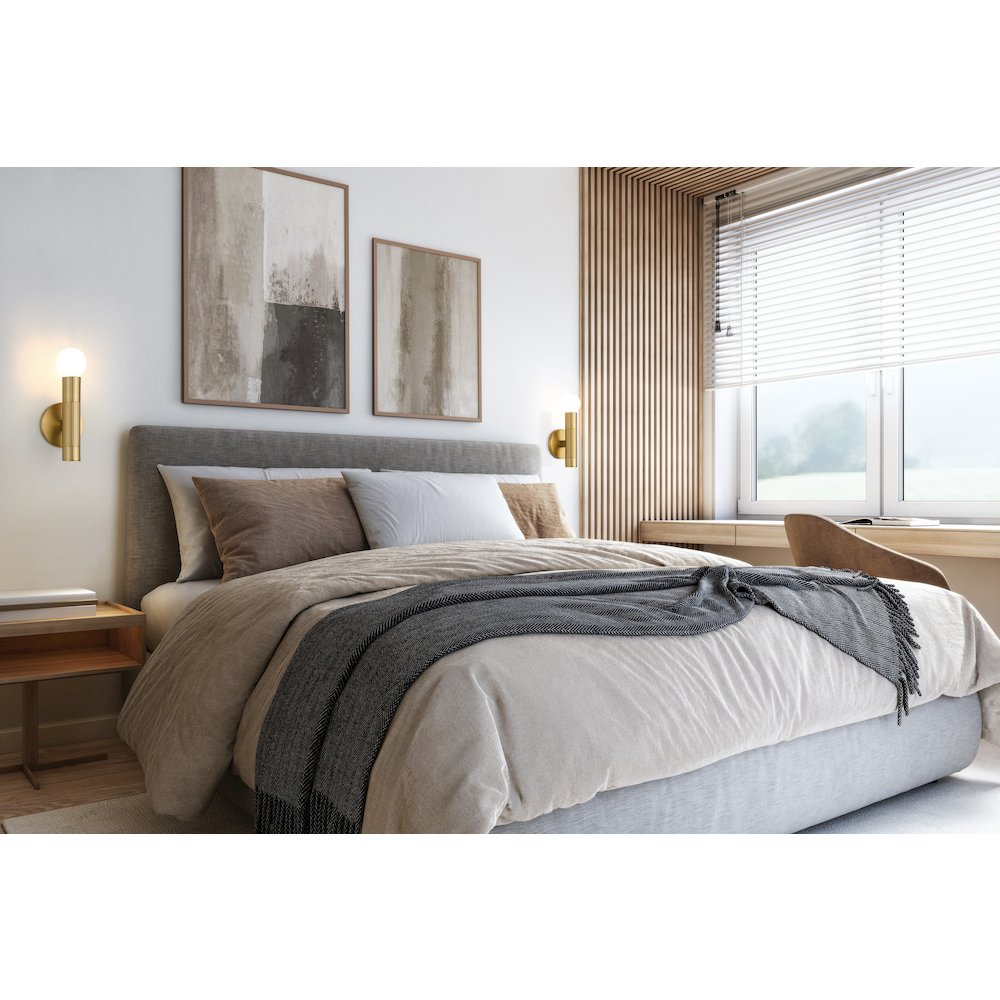 Z-Lite Stari 1 Light Wall Sconce in Modern Gold color, Steel frame