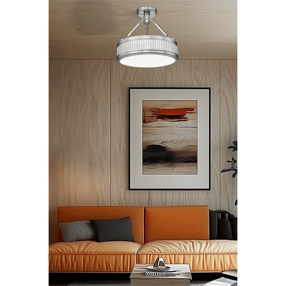 Z-Lite 1 Light Semi Flush Mount, Satin Nickel