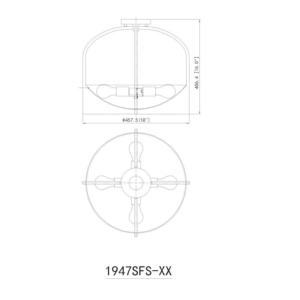 Z-Lite 4 Light Semi Flush Mount