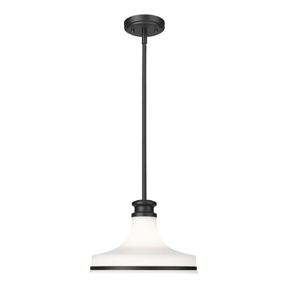 Z-Lite 1 Light Pendant, Matte Black
