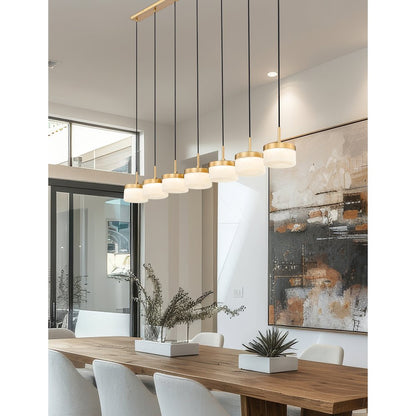 Z-Lite 7 Light Linear Chandelier, Modern Gold