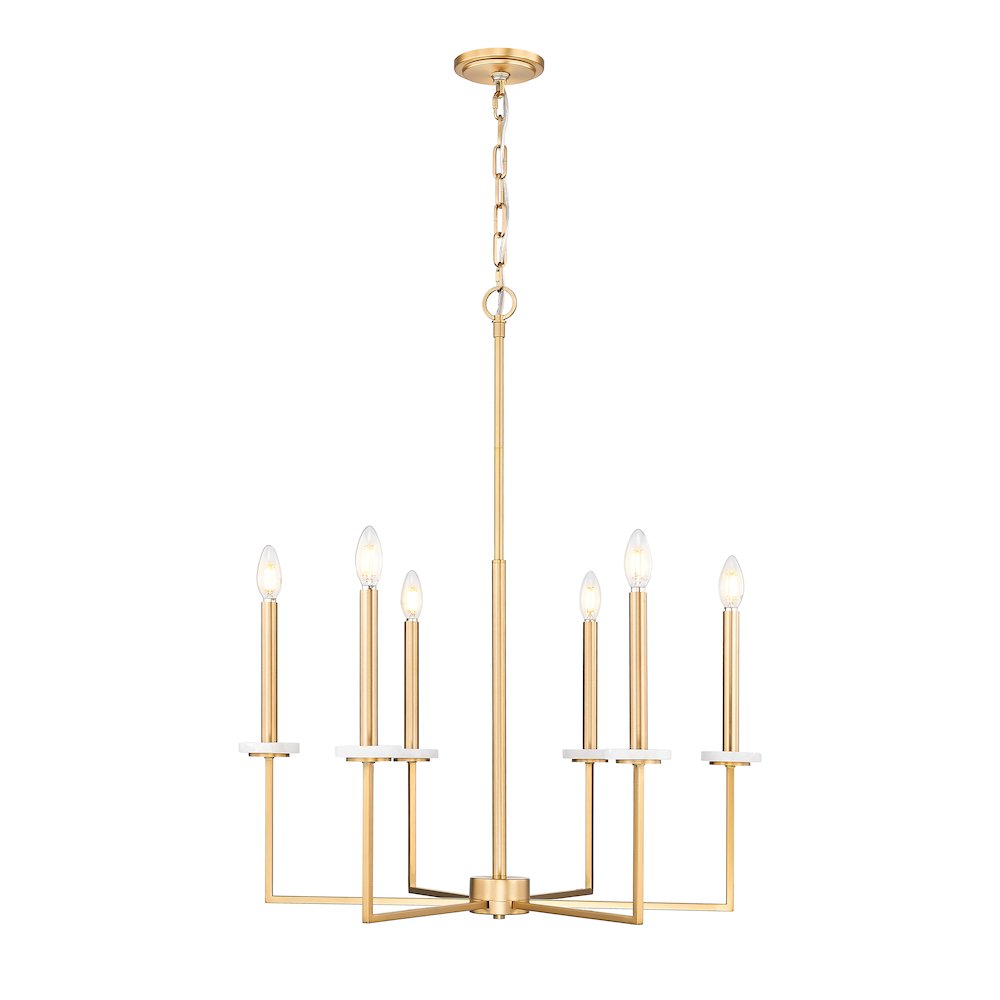 Z-Lite 6 Light Chandelier, Mordern Gold