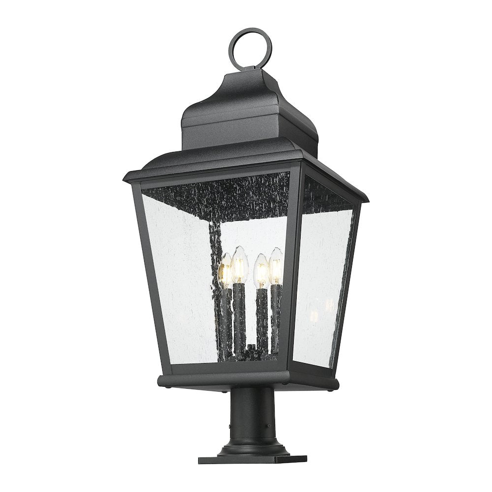 Z-Lite 4 Light Outdoor Pier Mounted Fixture, Sand Black