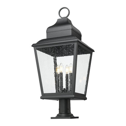 Z-Lite 4 Light Outdoor Pier Mounted Fixture, Sand Black
