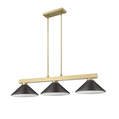 Z-Lite Cobalt 3 Light Billiard, Steel Frame, Bronze Shade Color