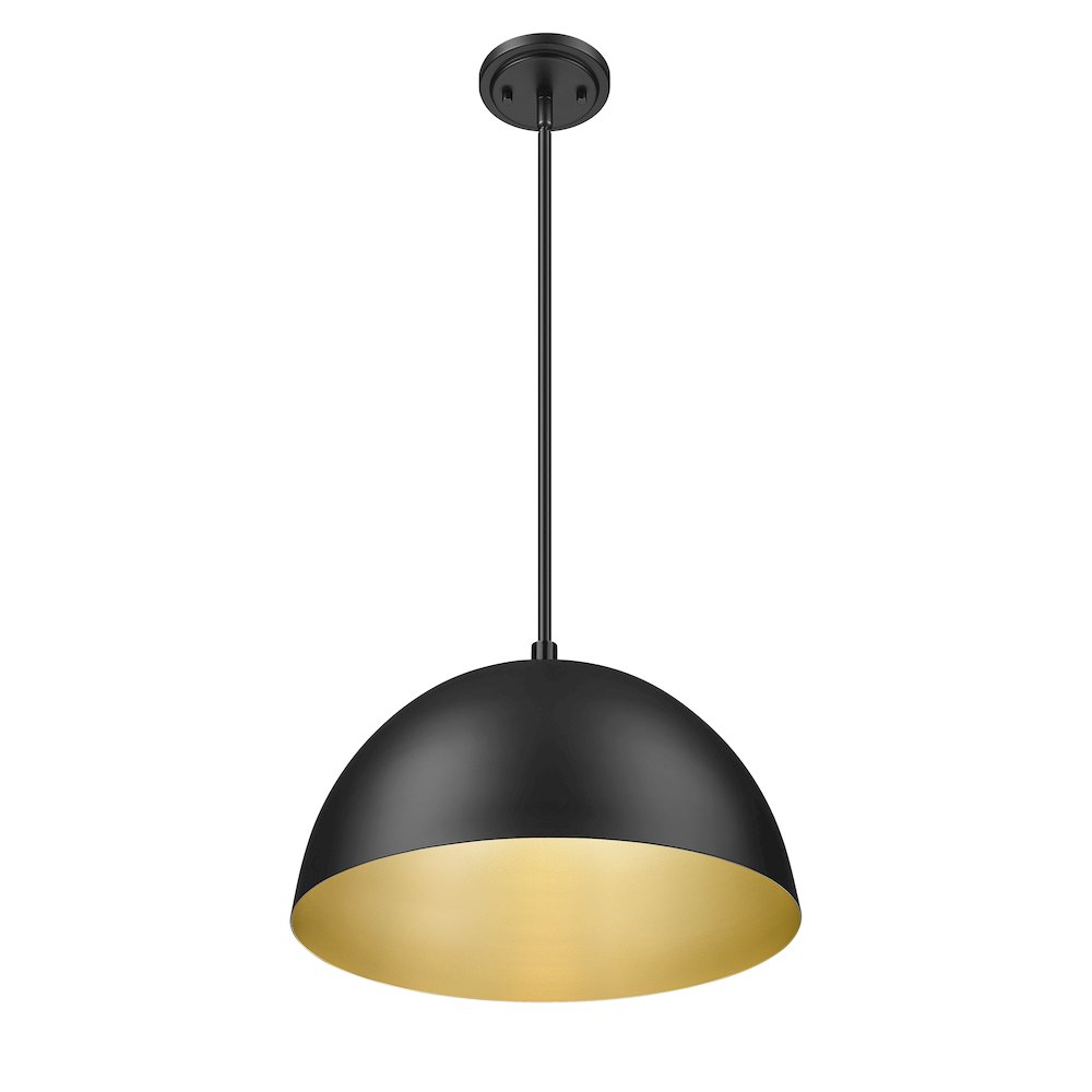 Z-Lite 1 Light Pendant, Matte Black