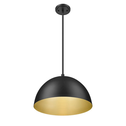 Z-Lite 1 Light Pendant, Matte Black