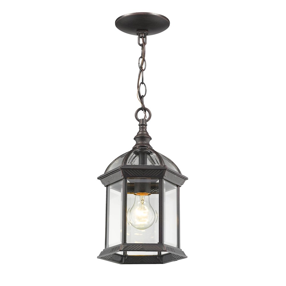Z-Lite Annex 1 Light Outdoor Chain Mount Ceiling Fixture, Rust