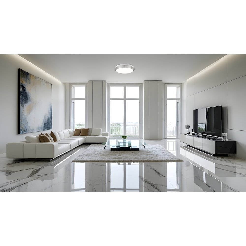 Z-Lite 1 Light Flush Mount, Brushed Nickel