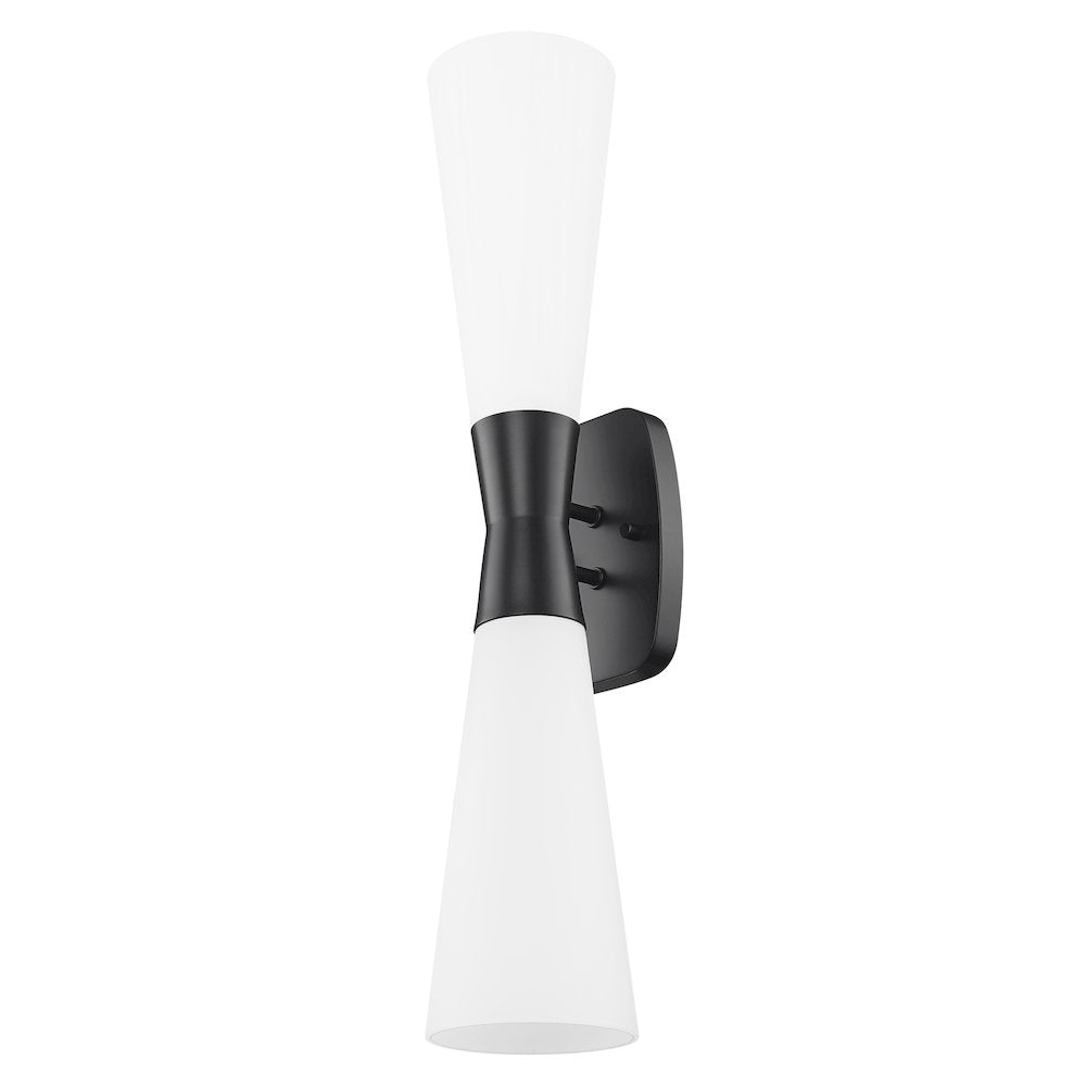 Z-Lite 2 Light Wall Sconce, Matte Black