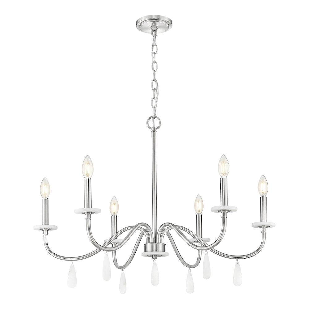 Z-Lite 6 Light Chandelier, Brushed Nickel