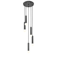 Z-Lite Stari 5 Light Chandelier in Matte Black color, Steel frame