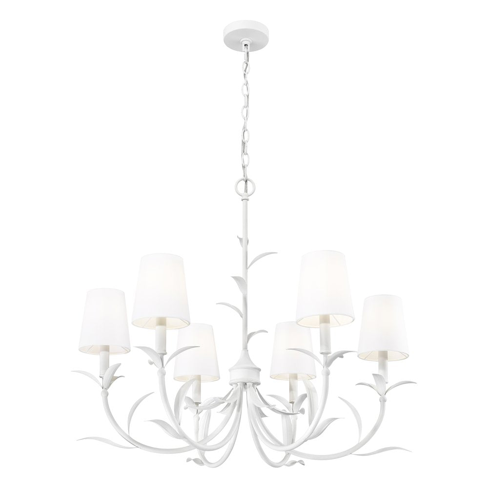 Z-Lite 6 Light Chandelier, Textured White