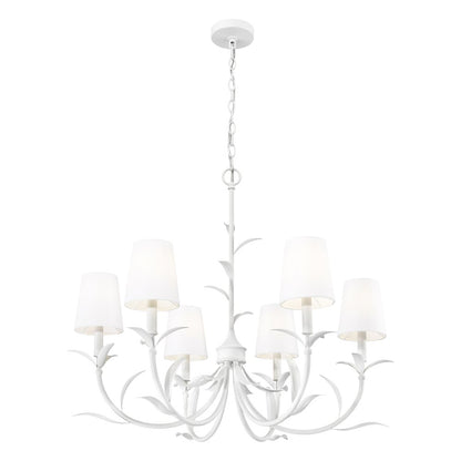 Z-Lite 6 Light Chandelier, Textured White