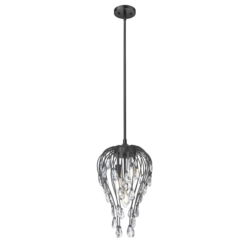 Z-Lite 3 Light Pendant, Matte Black