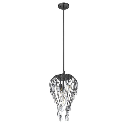 Z-Lite 3 Light Pendant, Matte Black