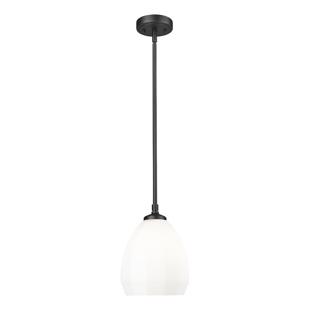 Z-Lite Oren 1 Light Pendant in Matte Black color, Steel frame