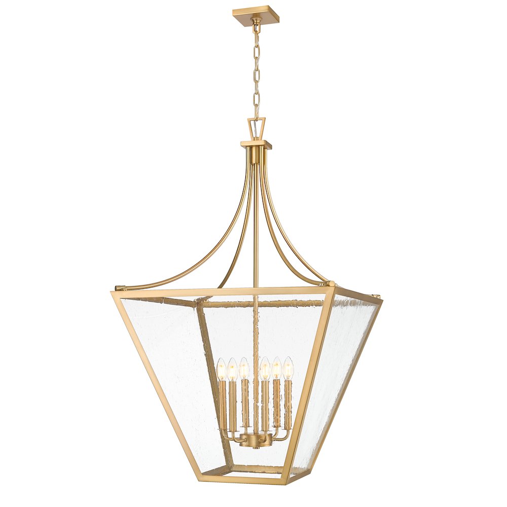 Z-Lite 6 Light Chandelier, Rubbed Brass