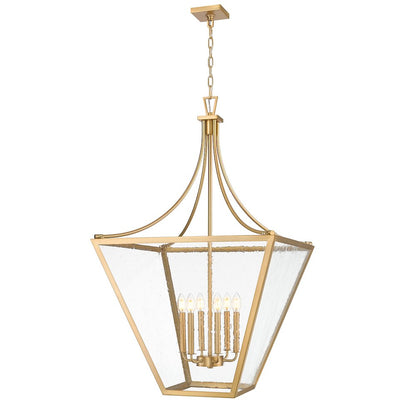 Z-Lite 6 Light Chandelier, Rubbed Brass
