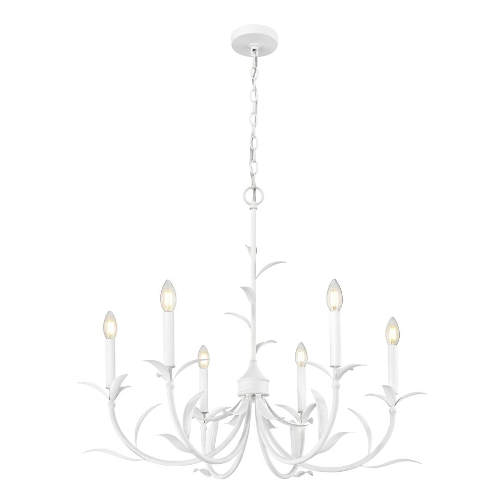Z-Lite 6 Light Chandelier, Textured White