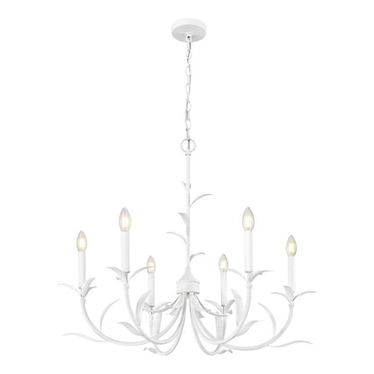 Z-Lite 6 Light Chandelier, Textured White