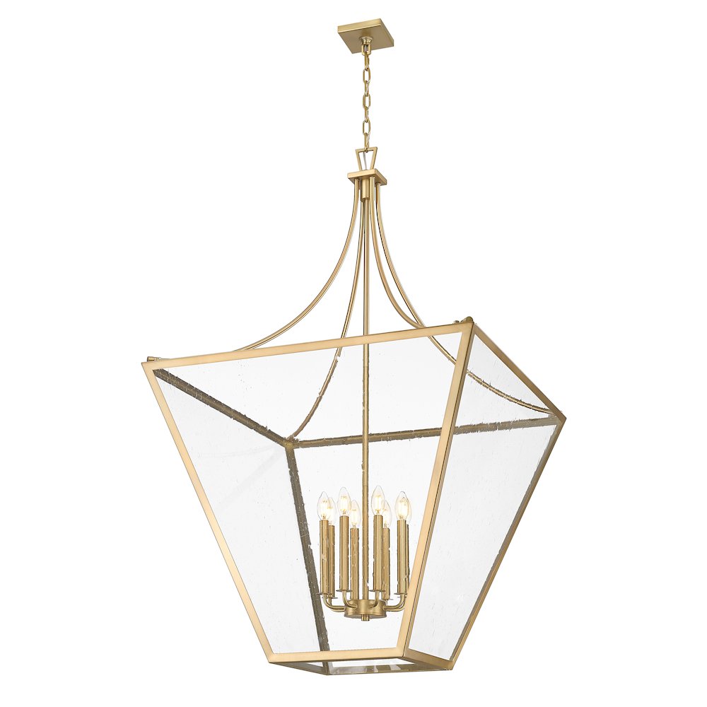 Z-Lite 8 Light Chandelier, Rubbed Brass