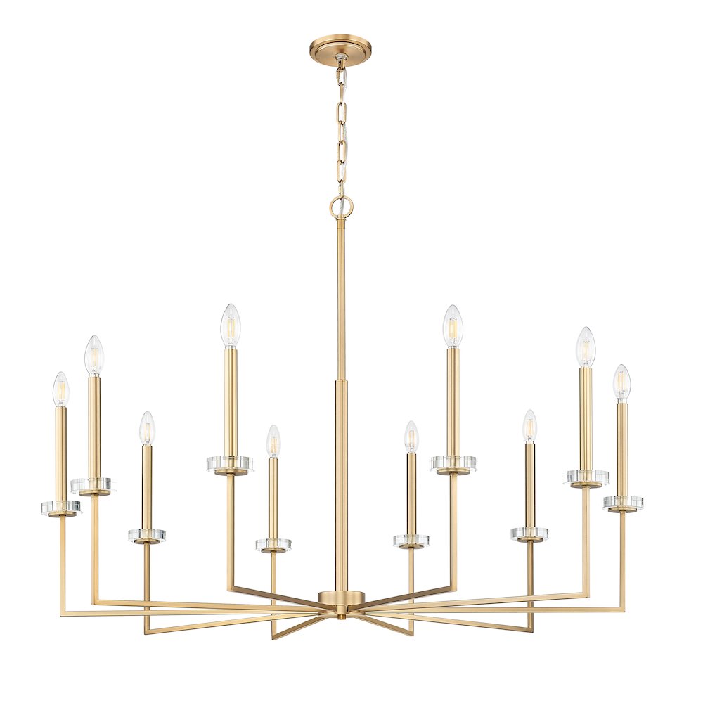 Z-Lite 10 Light Chandelier, Mordern Gold