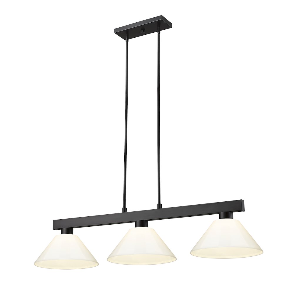 Z-Lite Cobalt 3 Light Billiard, Steel Frame, White Shade Color