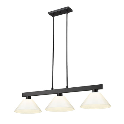 Z-Lite Cobalt 3 Light Billiard, Steel Frame, White Shade Color