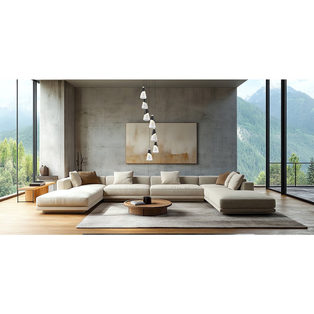 Z-Lite Aimie 7 Light Chandelier, Matte Black