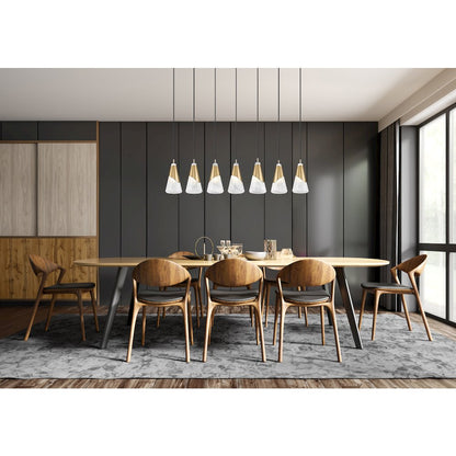 Z-Lite Aimie 7 Light Linear Chandelier, Modern Gold