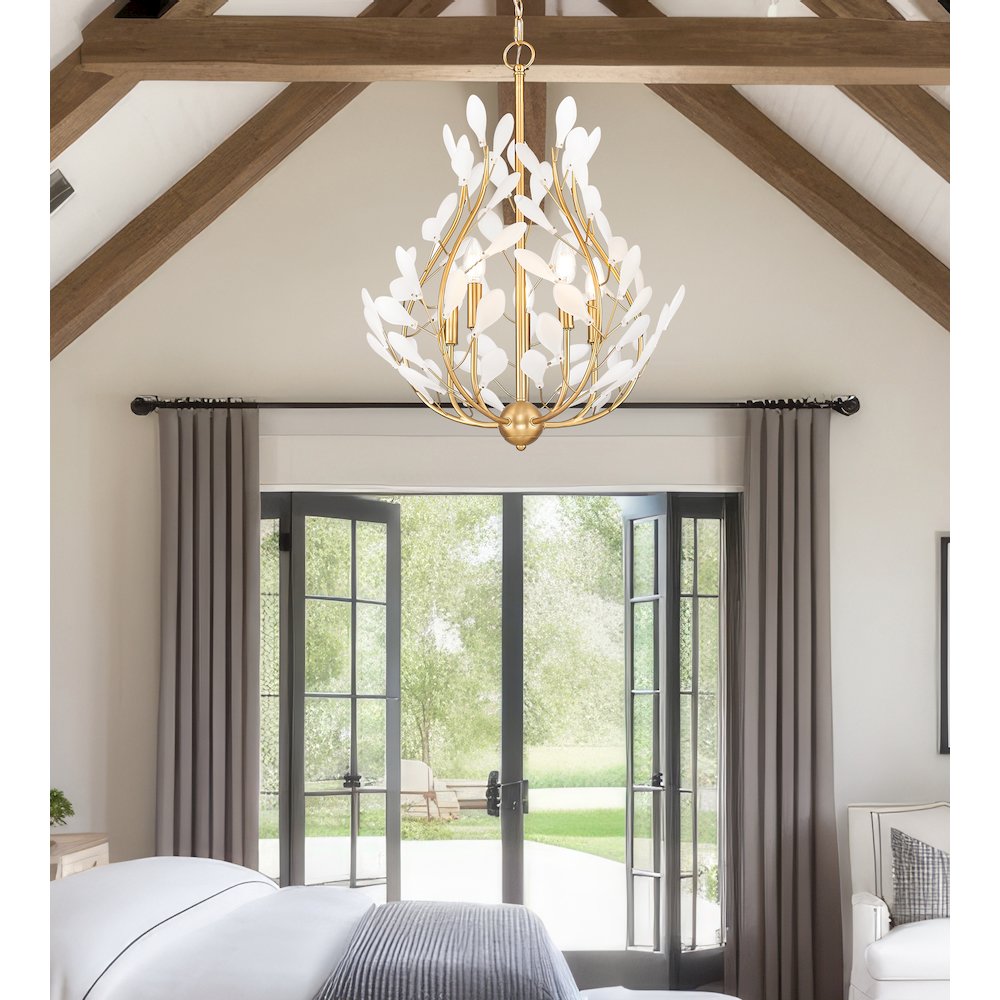 Z-Lite 5 Light Chandelier, Modern Gold
