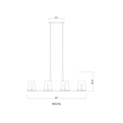Z-Lite 8 Light Linear Chandelier