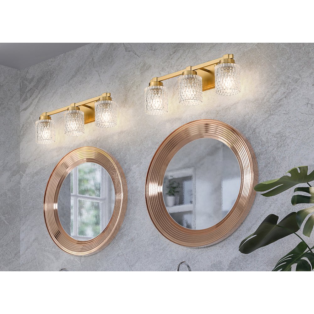 Z-Lite 3 Light Vanity, Modern Gold