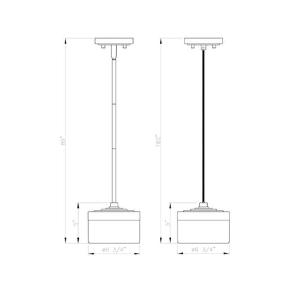 Z-Lite 1 Light Pendant, Matte Black