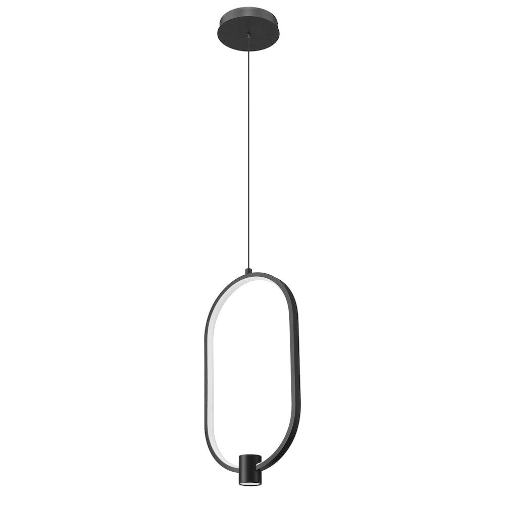 Z-Lite 1 Light Pendant, Matte Black