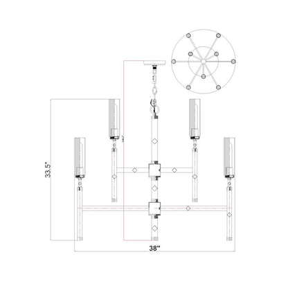 Z-Lite 9 Light Chandelier, Modern Gold