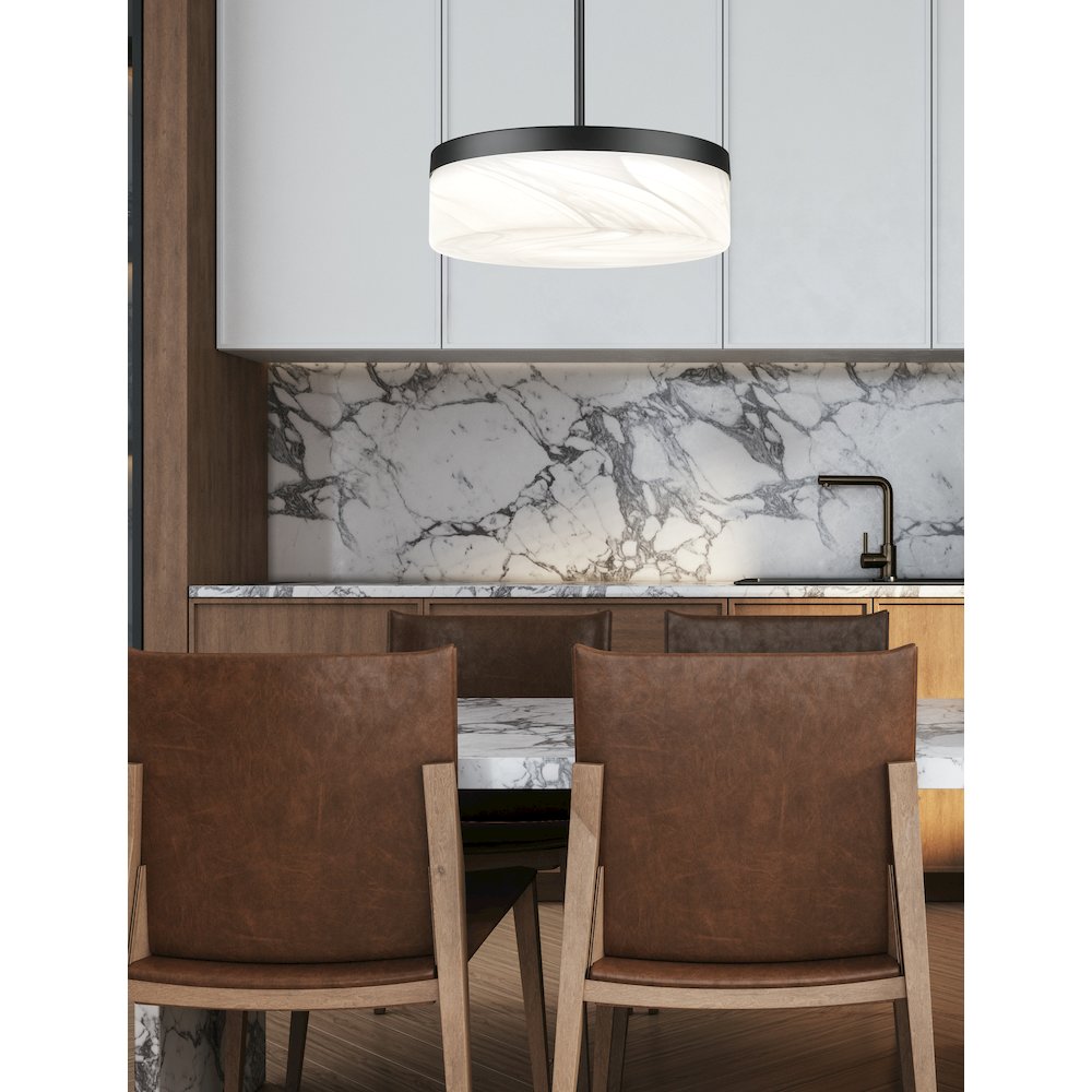 Z-Lite 1 Light Pendant, Matte Black