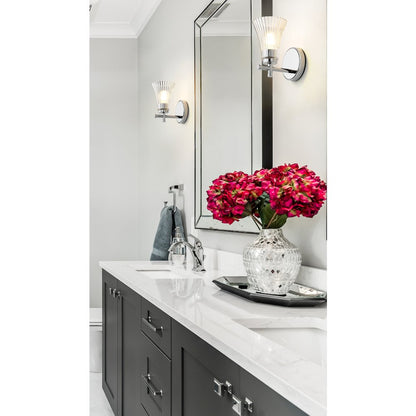 Z-Lite Belle 1 Light Wall Sconce in Chrome color, Steel frame