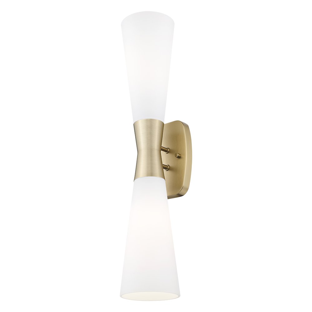 Z-Lite 2 Light Wall Sconce, Modern Gold