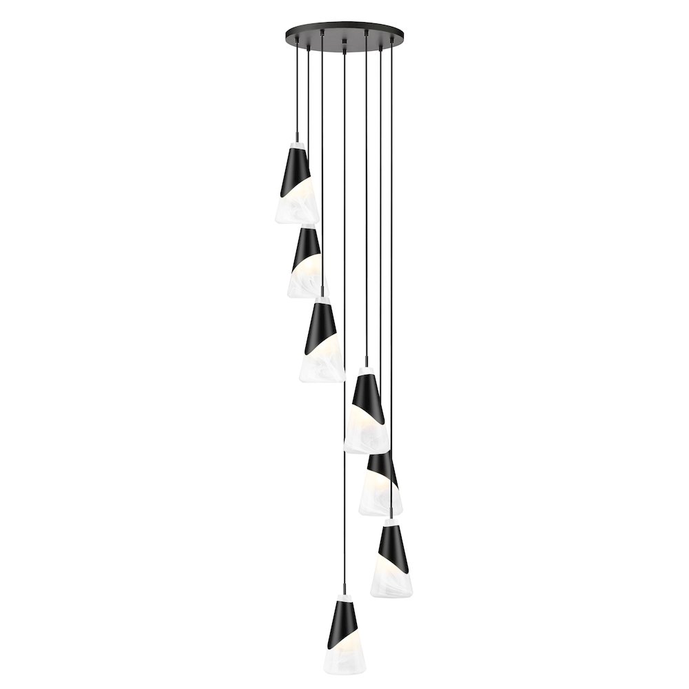 Z-Lite Aimie 7 Light Chandelier, Matte Black