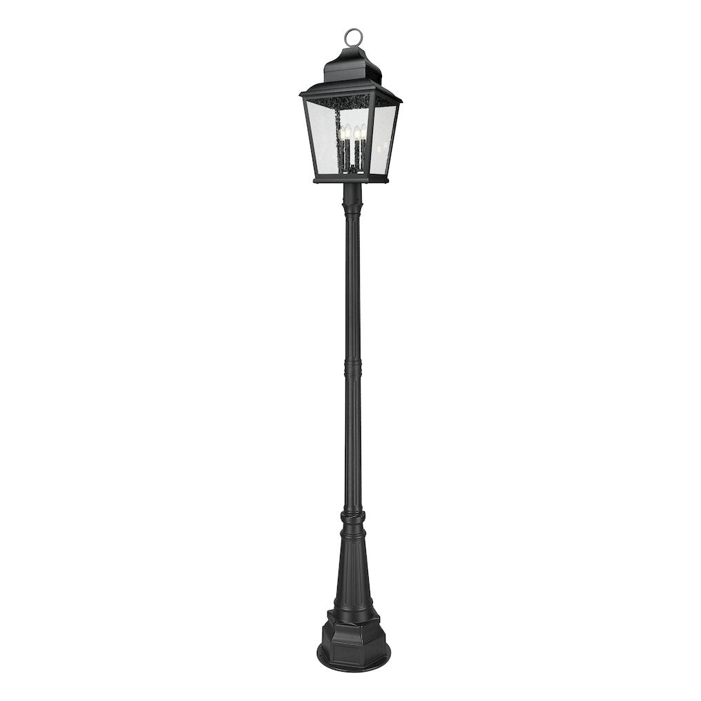 Z-Lite 4 Light Outdoor Post Mounted Fixture, Sand Black