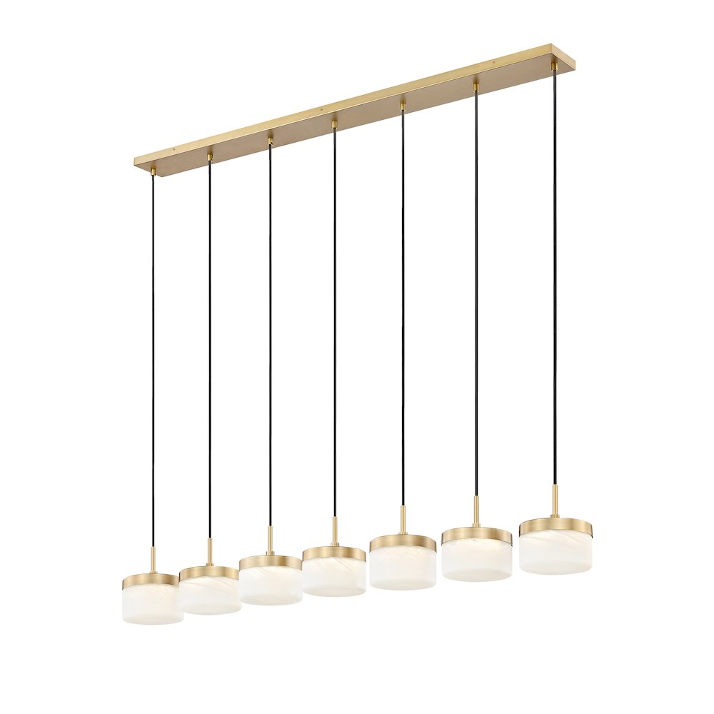 Z-Lite 7 Light Linear Chandelier, Modern Gold