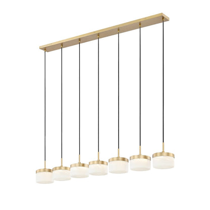 Z-Lite 7 Light Linear Chandelier, Modern Gold