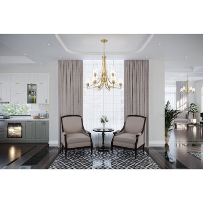 Z-Lite 9 Light Chandelier, Burnished Brass